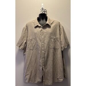 Foundry Brown‎ Button Down Size 4XLT 100% Cotton